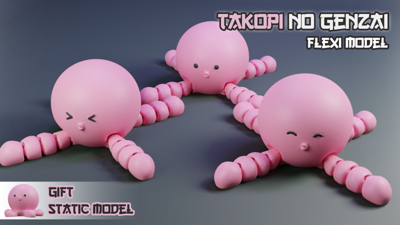 Takopi Flexi Character - Takopi no Genzai - Expressions 3D प्रिंट मॉडल .c4d .max .obj .3ds .fbx .stl .blend
