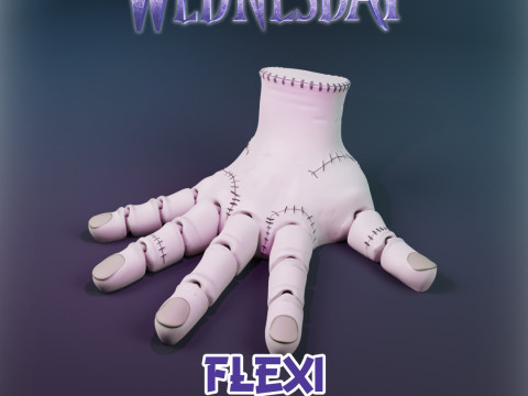 The Thing - Fingers - Merlina Series - Wednesday - Flexi 3D Baskı Modeli