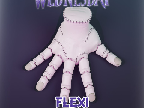 The Thing - Fingers - Merlina Series - Wednesday - Flexi 3D Baskı Modeli