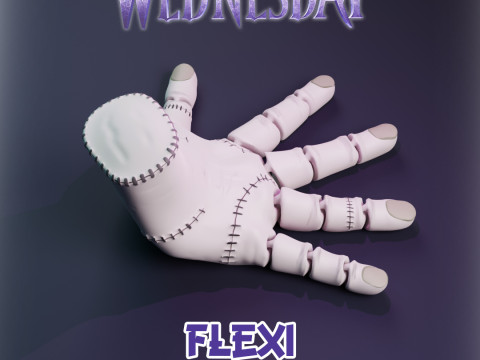 The Thing - Fingers - Merlina Series - Wednesday - Flexi 3D Baskı Modeli