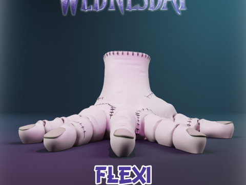The Thing - Fingers - Merlina Series - Wednesday - Flexi 3D Baskı Modeli