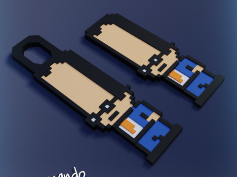 Don Armando Pixel Art Front - Ugly Betty 3D Принт Модель