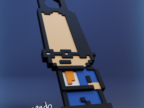 Don Armando Pixel Art Front - Ugly Betty 3D Принт Модель