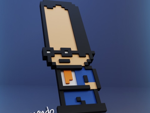 Don Armando Pixel Art Front - Ugly Betty 3D Принт Модель
