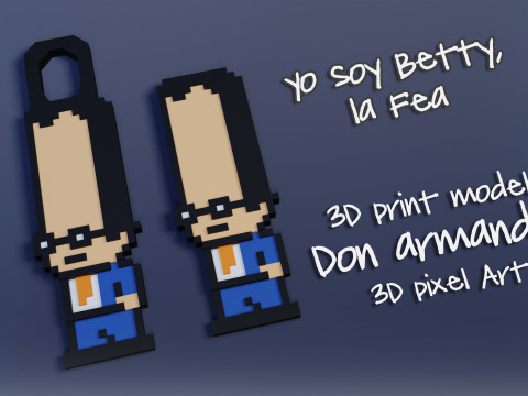 Don Armando Pixel Art Front - Ugly Betty 3D Принт Модель