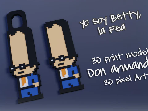 Don Armando Pixel Art Front - Ugly Betty 3D Print Model