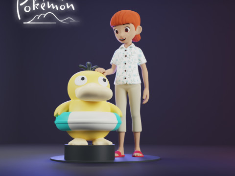 Haru and Psyduck - Pokemon Concierge 3D 打印模型