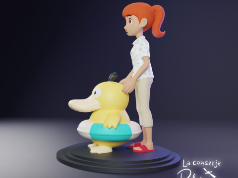 Haru and Psyduck - Pokemon Concierge 3D 打印模型