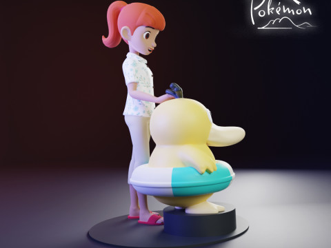 Haru and Psyduck - Pokemon Concierge 3D 打印模型