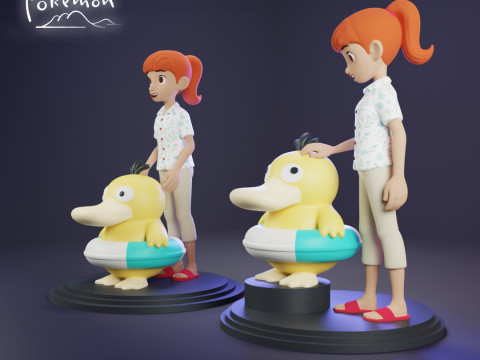Haru and Psyduck - Pokemon Concierge 3D 打印模型