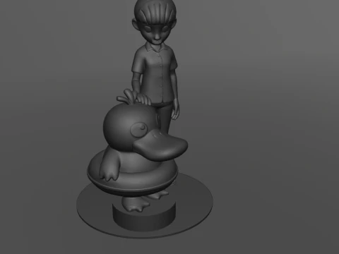 Haru and Psyduck - Pokemon Concierge 3D Print Model