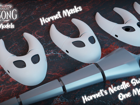 Hornet Masks and Sword Pack - Hollow Knight Silksong 3D printmodel