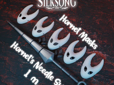 Hornet Masks and Sword Pack - Hollow Knight Silksong 3D Print Model