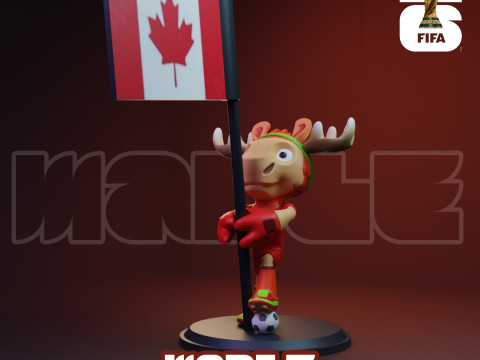 Maple with Flag - 3D Mascot 2026 World Cup Model do druku 3D