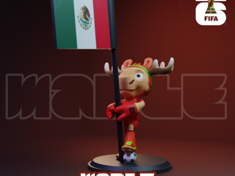 Maple with Flag - 3D Mascot 2026 World Cup 3D Принт Модель