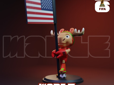 Maple with Flag - 3D Mascot 2026 World Cup 3D Принт Модель