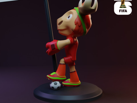 Maple with Flag - 3D Mascot 2026 World Cup 3D Принт Модель