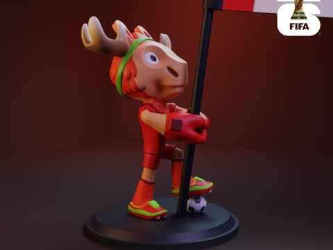 Maple with Flag - 3D Mascot 2026 World Cup 3D Принт Модель