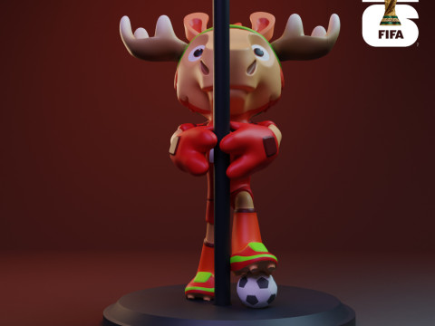Maple with Flag - 3D Mascot 2026 World Cup 3D Принт Модель