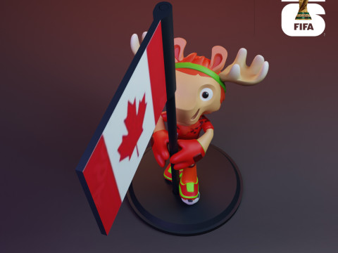 Maple with Flag - 3D Mascot 2026 World Cup 3D Принт Модель