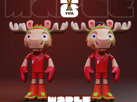 メイプル - 2026 ワールドカップ マスコット - キーホルダー 3Dプリントモデル