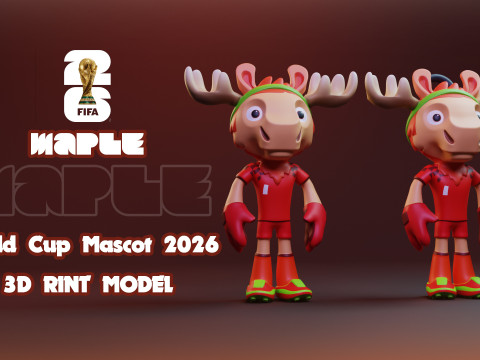 Maple - 2026 World Cup Mascot - Keychain 3D Принт Модель