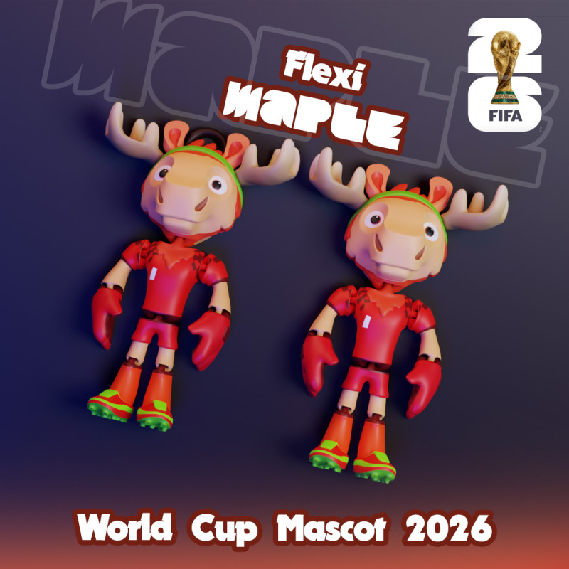 Maple Flexi - 2026 World Cup Mascot 3D Принт Модель .c4d .max .obj .3ds .fbx .stl .blend 