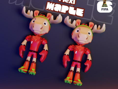 Maple Flexi - 2026 World Cup Mascot 3D Druckmodell
