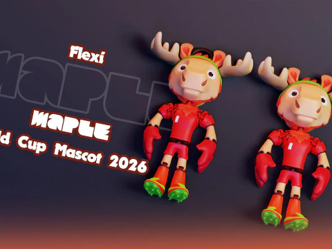 Maple Flexi - 2026 World Cup Mascot 3D Print Model