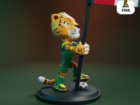 Zayu with Flag - 3D Mascot 2026 World Cup 3D Baskı Modeli