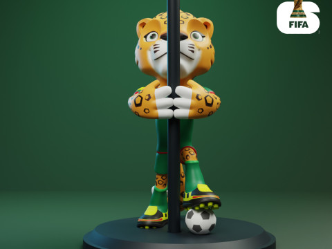 Zayu with Flag - 3D Mascot 2026 World Cup 3D Baskı Modeli