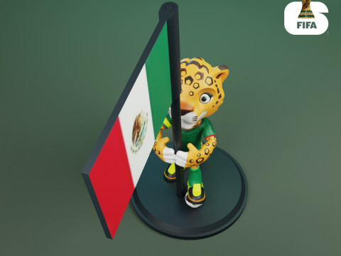 Zayu with Flag - 3D Mascot 2026 World Cup 3D Baskı Modeli