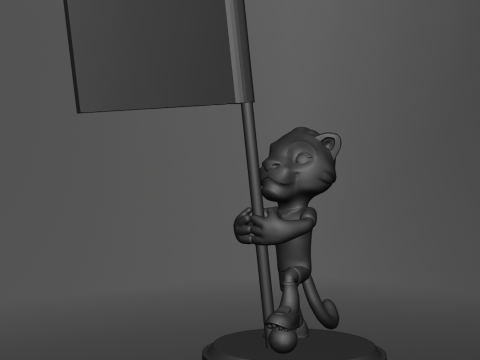 Zayu with Flag - 3D Mascot 2026 World Cup 3D Baskı Modeli