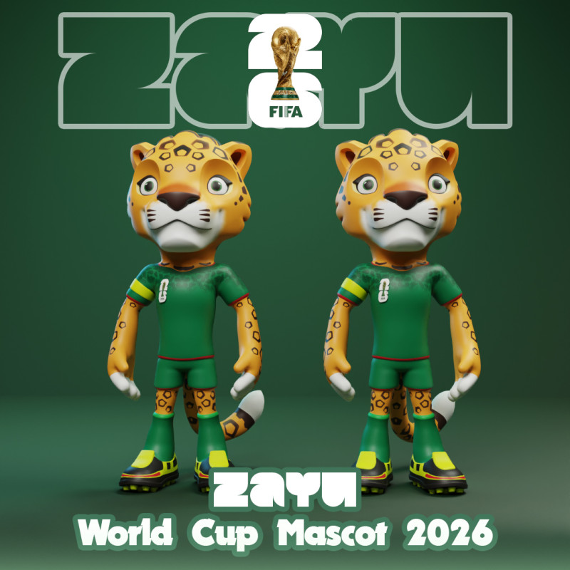 Zayu - Maskot Piala Dunia 2026 - Gantungan Kunci - Meksiko Model Cetak 3D .c4d .max .obj .3ds .fbx .stl .blend 