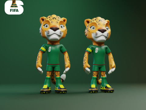 Zayu - Maskot Piala Dunia 2026 - Gantungan Kunci - Meksiko Model Cetak 3D