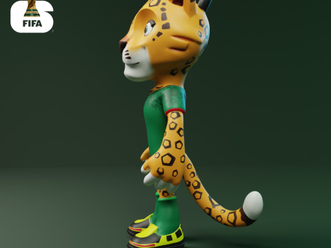 Zayu - Maskot Piala Dunia 2026 - Gantungan Kunci - Meksiko Model Cetak 3D