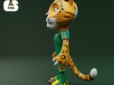 Zayu - Maskot Piala Dunia 2026 - Gantungan Kunci - Meksiko Model Cetak 3D