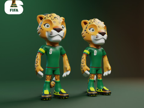 Zayu - Maskot Piala Dunia 2026 - Gantungan Kunci - Meksiko Model Cetak 3D