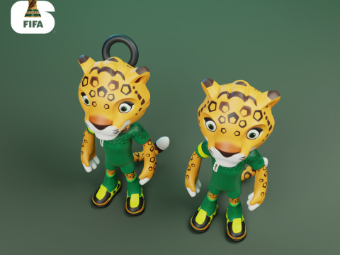 Zayu - Maskot Piala Dunia 2026 - Gantungan Kunci - Meksiko Model Cetak 3D