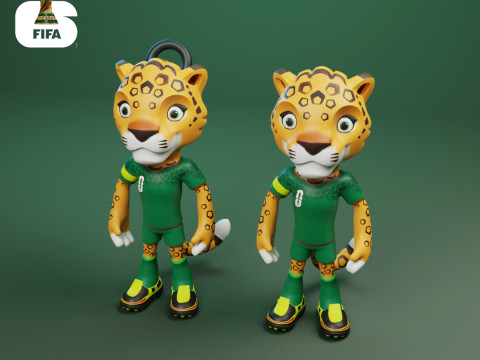 Zayu - Maskot Piala Dunia 2026 - Gantungan Kunci - Meksiko Model Cetak 3D