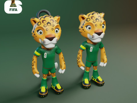 Zayu - Maskot Piala Dunia 2026 - Gantungan Kunci - Meksiko Model Cetak 3D