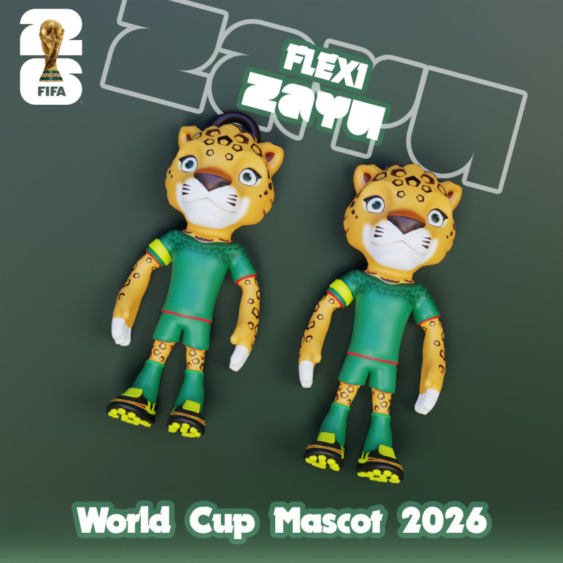 Zayu Flexi - 2026 World Cup Mascot - Mexico Model Cetak 3D .c4d .max .obj .3ds .fbx .stl .blend