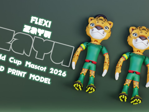 Zayu Flexi - 2026 World Cup Mascot - Mexico Model Cetak 3D