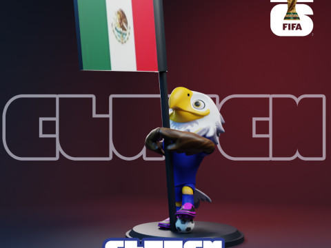 Clutch with Flag - 3D Mascots for the 2026 World Cup 3D printmodel