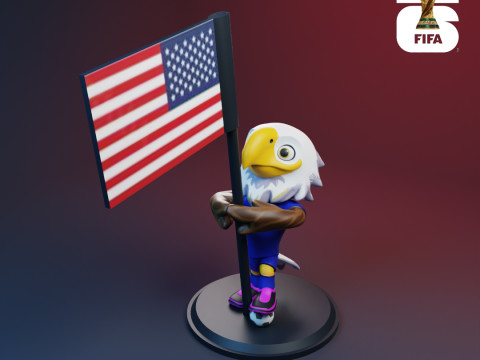 Clutch with Flag - 3D Mascots for the 2026 World Cup 3D printmodel