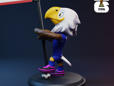 Clutch with Flag - 3D Mascots for the 2026 World Cup 3D printmodel