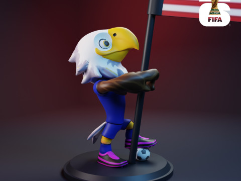 Clutch with Flag - 3D Mascots for the 2026 World Cup 3D printmodel