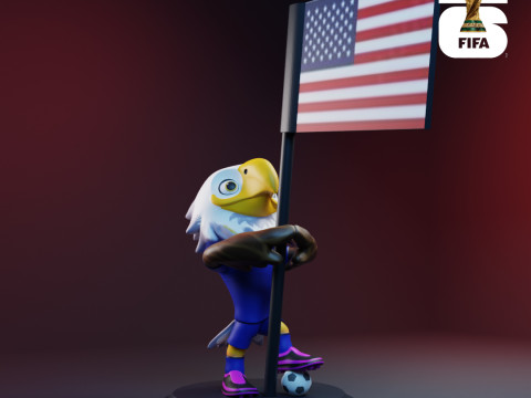 Clutch with Flag - 3D Mascots for the 2026 World Cup 3D printmodel