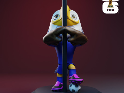 Clutch with Flag - 3D Mascots for the 2026 World Cup 3D printmodel