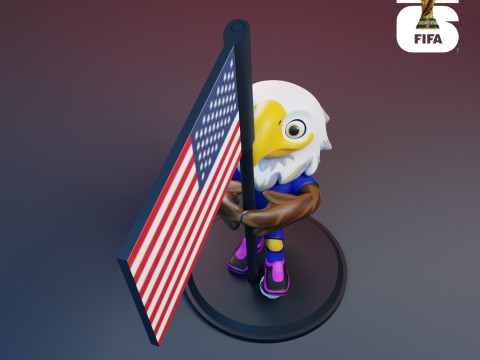 Clutch with Flag - 3D Mascots for the 2026 World Cup 3D printmodel